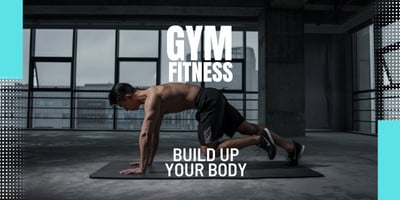 White Modern Gym Fitness Banner Landscape