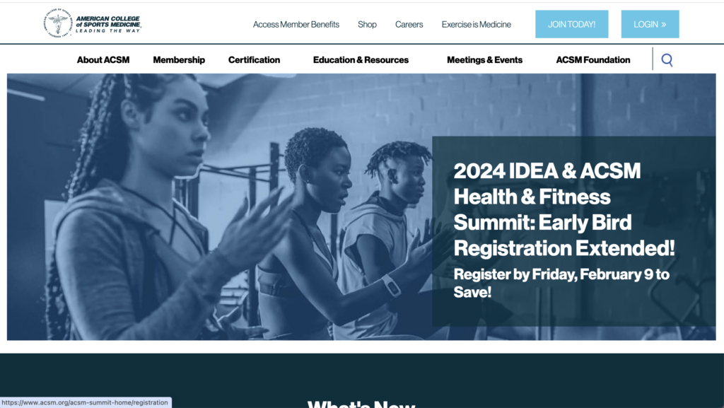 ACSM - American College of Sports Medicine Certified Personal Trainer