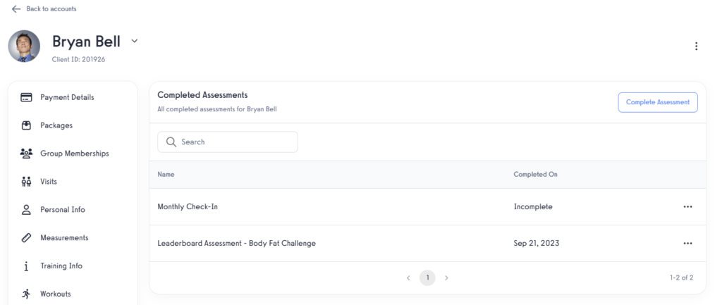 Manage Client Assessments