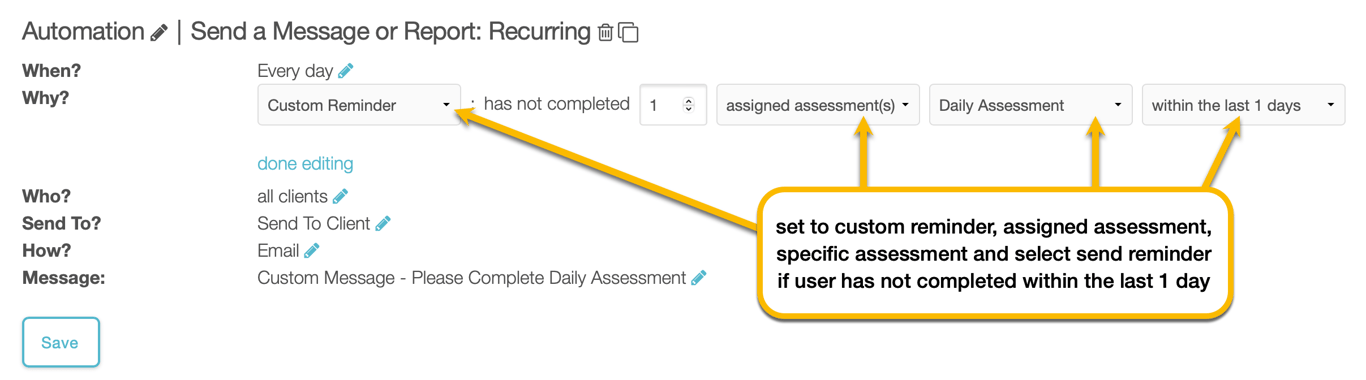 Fitness Assessment Settings
