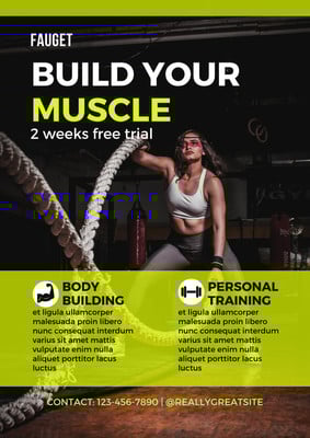 Yellow Minimalist Gym Flyer