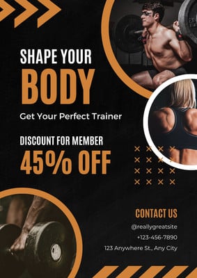 Black And Brown Modern Gym Flyer