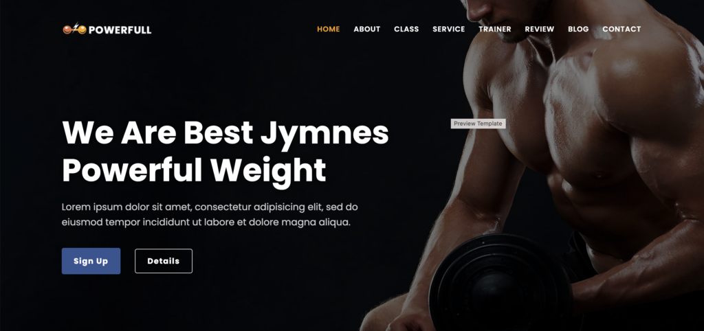 Template Monster Gym Landing Page Template