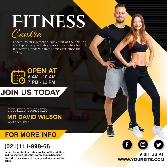Gym Opening Invitation Card Template
