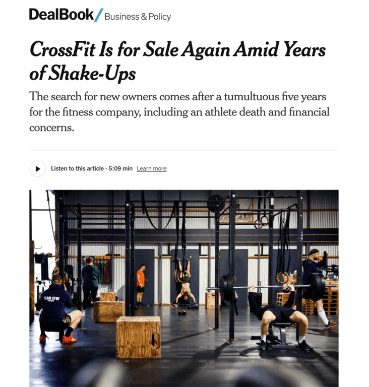 CrossFit For Sale Again