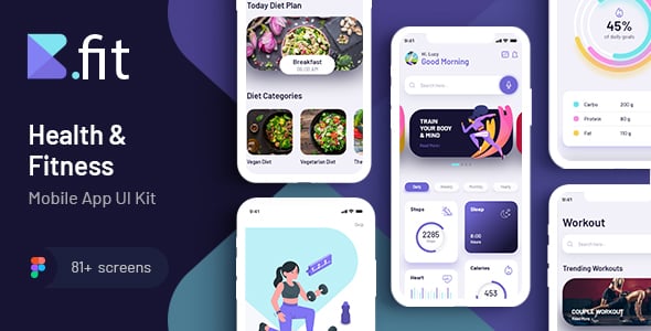 Bfit Fitness App UI Kit Figma Design Template