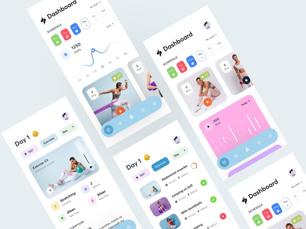 Personal Fitness Tracking App Design Template