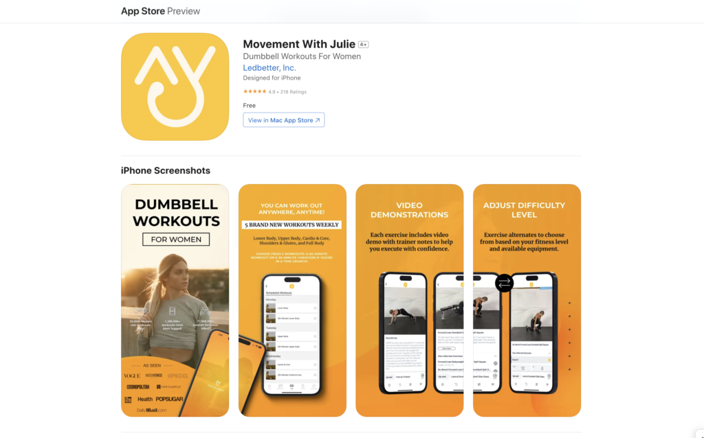 Movement with Julie App Store