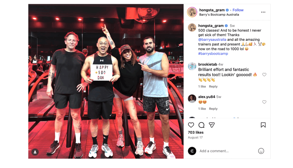 Barrys Bootcamp 500 Classes Member Recognition