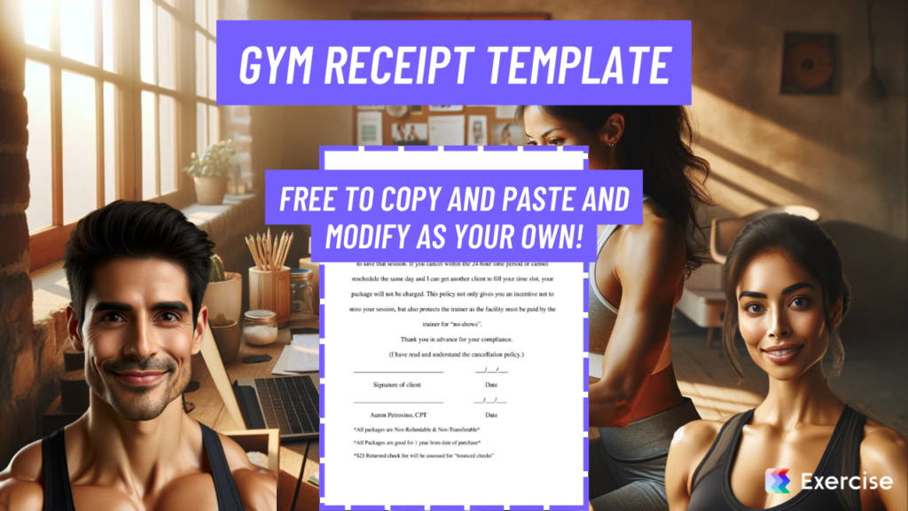 Gym Receipt Template