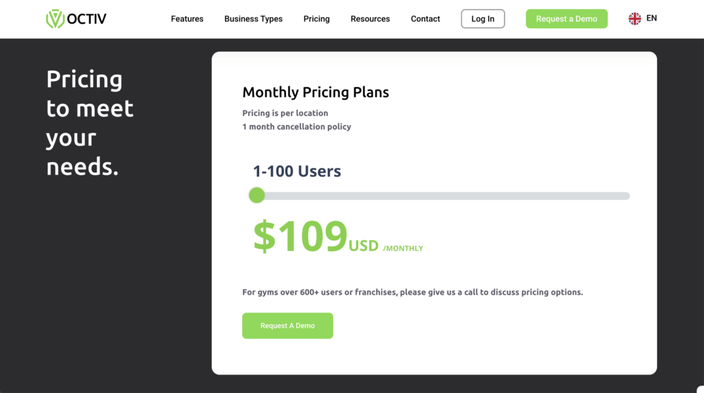 Octiv Pricing
