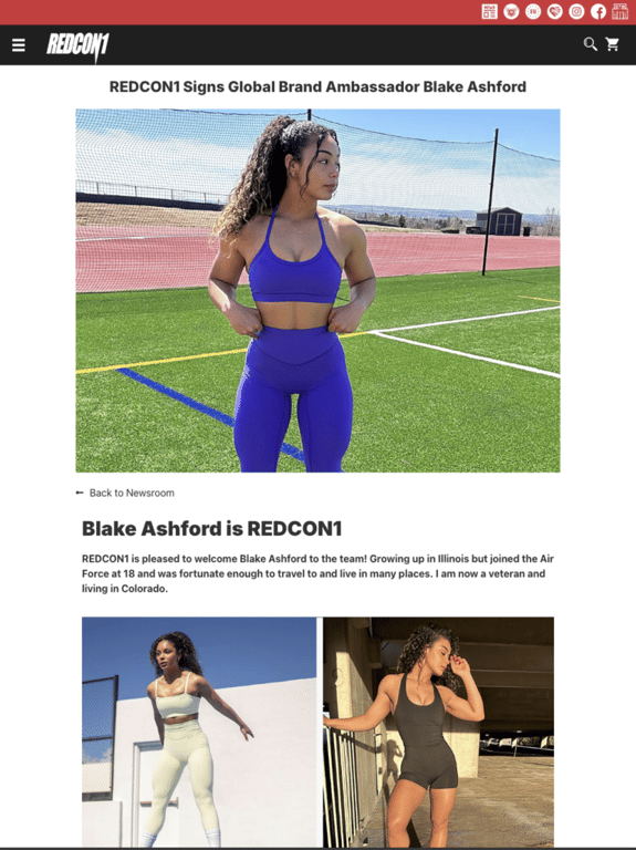 Blake Ashford Redcon1 Fitness Brand Ambassador