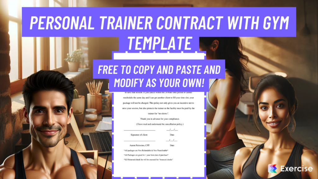 Independent Personal Trainer Contract with Gym Template