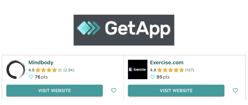 Mindbody vs Exercise.com (GetApp)