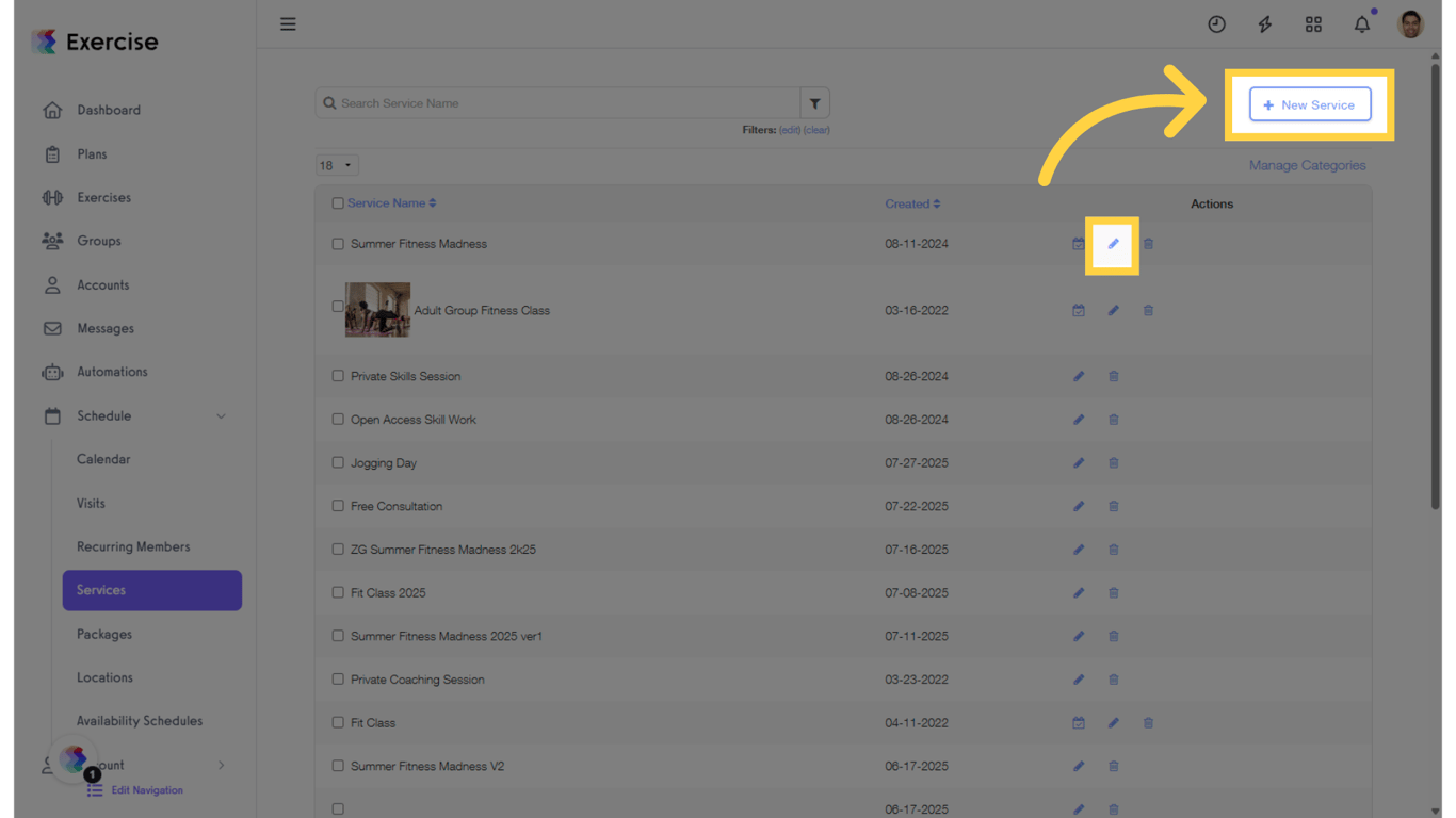 Create or Edit Service