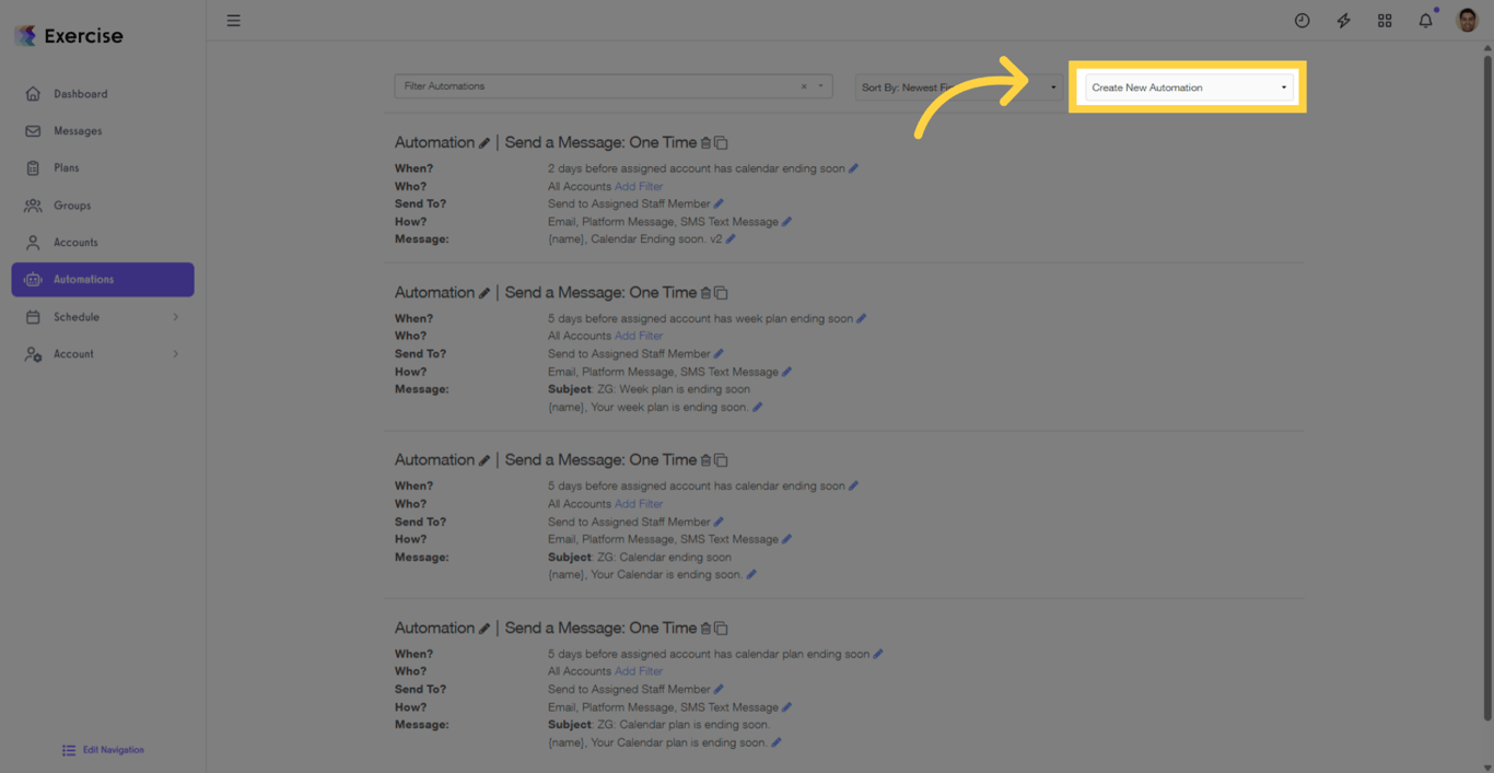 Create New Automation