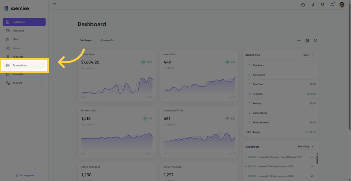 Navigate to Automations