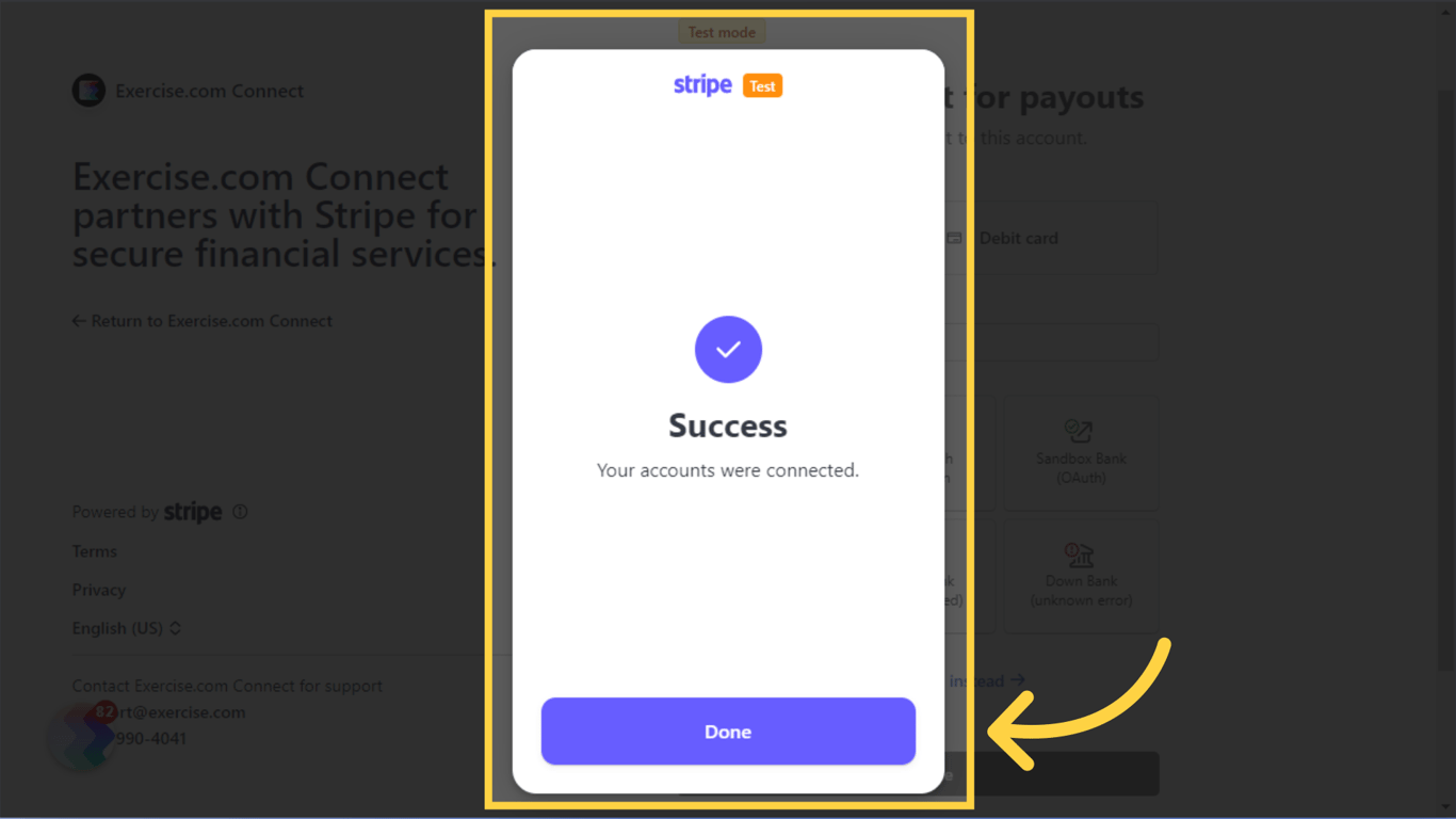 Click 'Done' once connected.