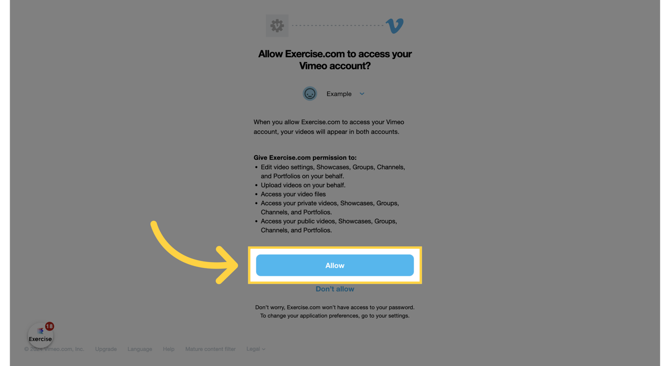 Click 'Allow'