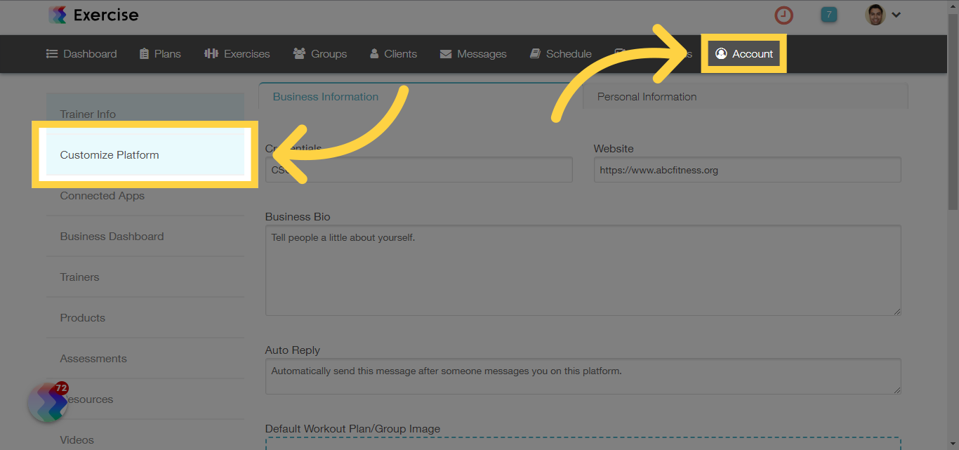 Click 'Customize Platform'