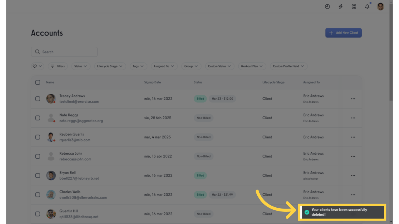 Appears a confirmation message.