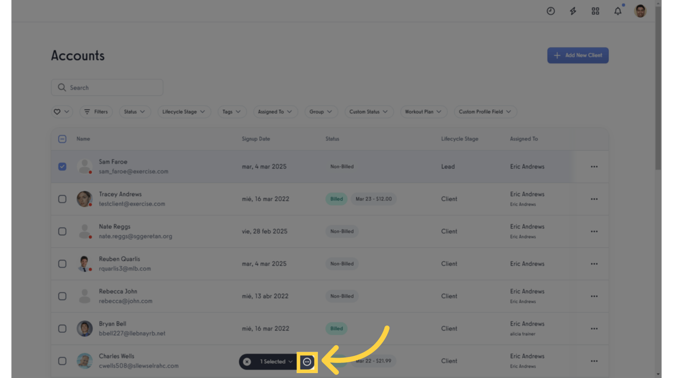 Click the circle icon in the bottom page.