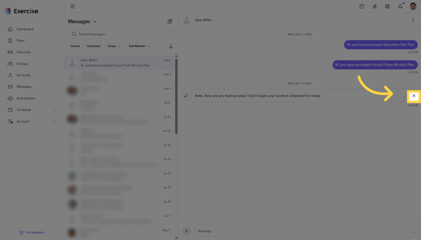 Cancel Edited Message