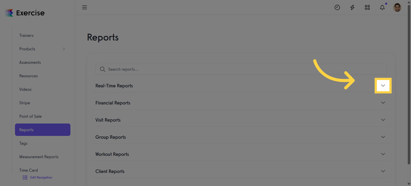 Click the dropdown arrow