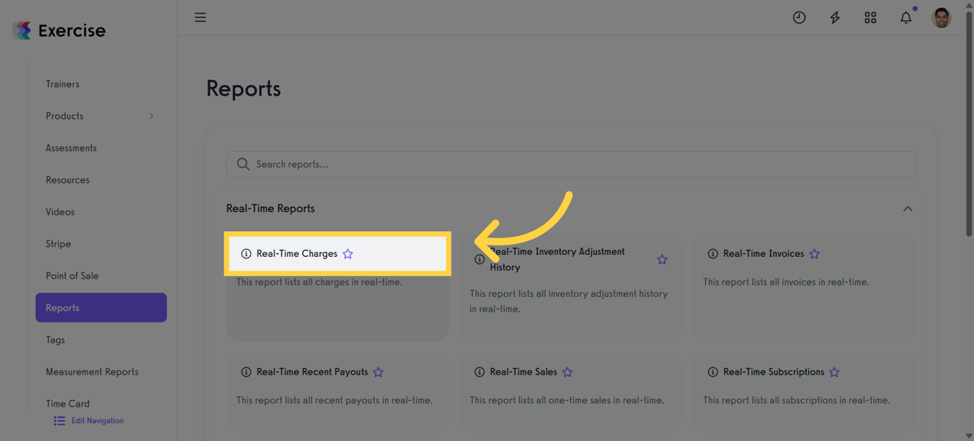 Click 'Real-Time Charges'