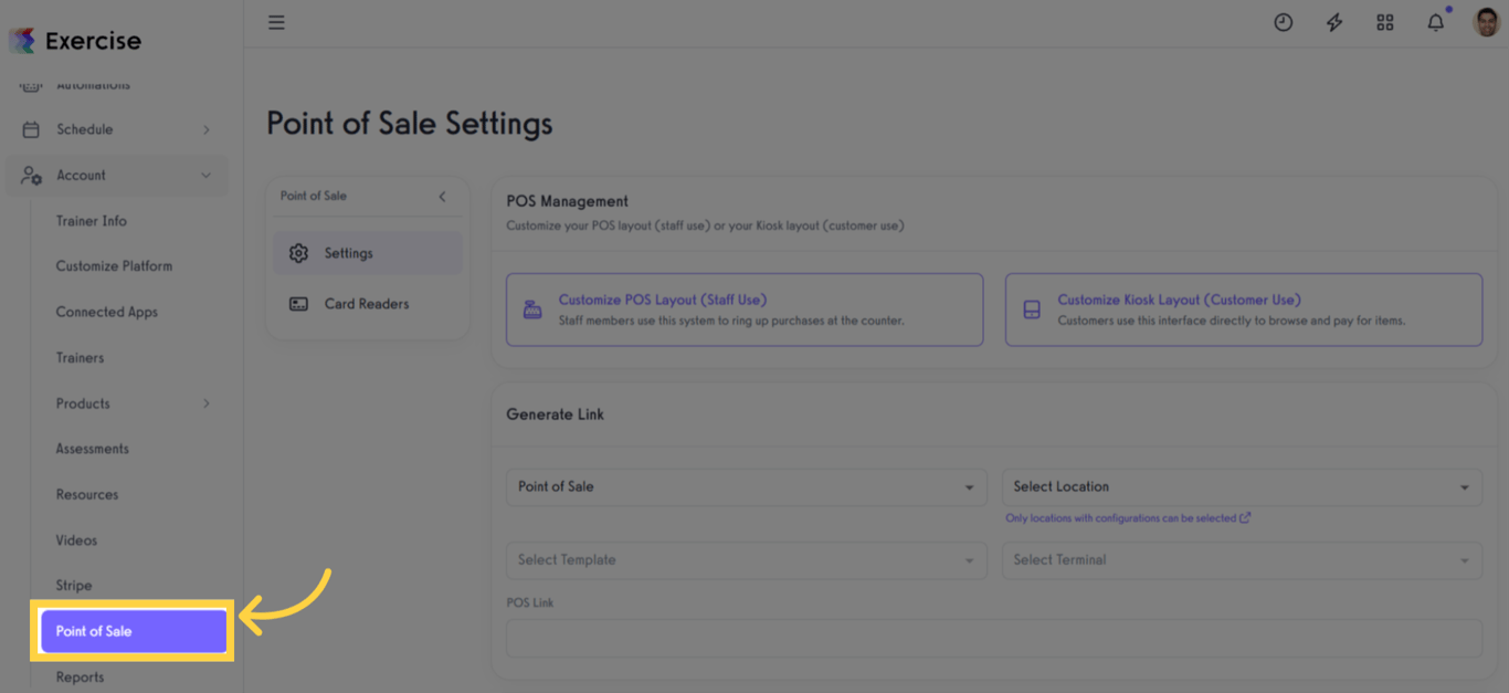 Select Point of Sale.