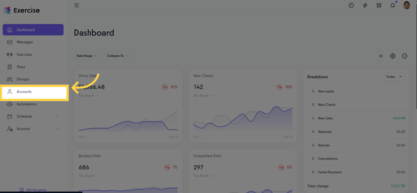 Open the Account tab.