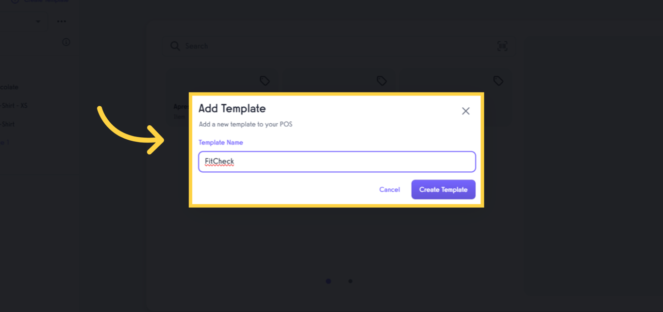 Enter a template name, then click Create Template.