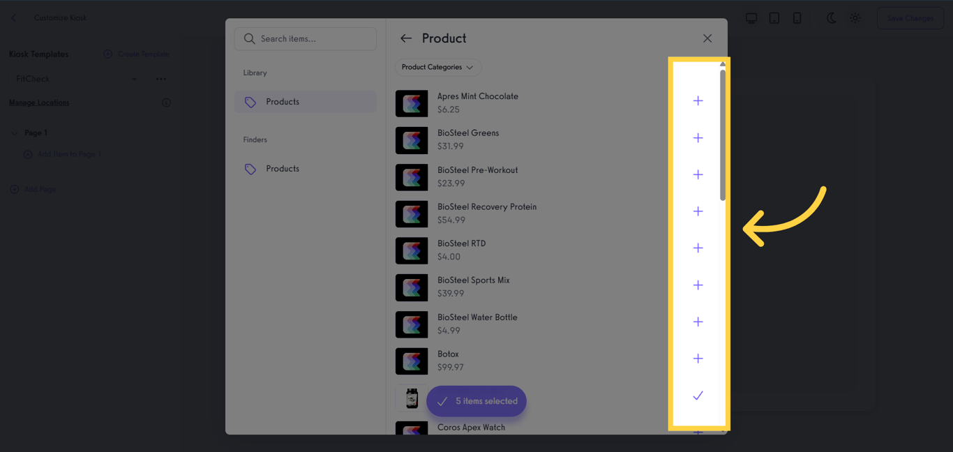 Select a product and variant, then click Select This Variant.