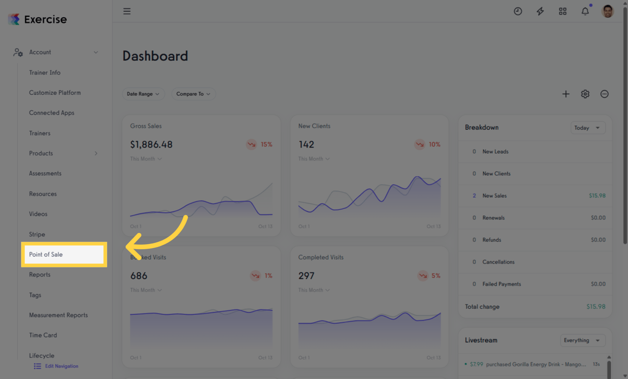 Access Point of Sale tab