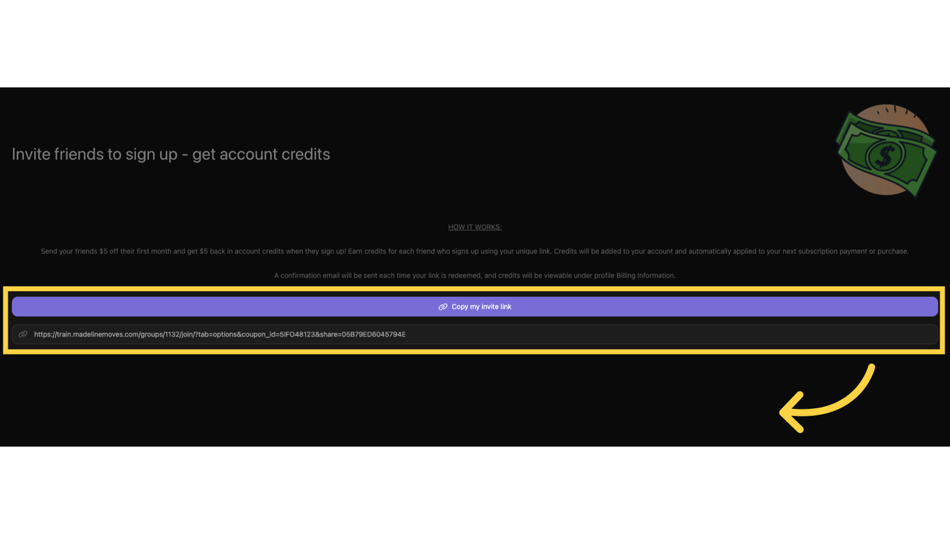 Generate an invite link.