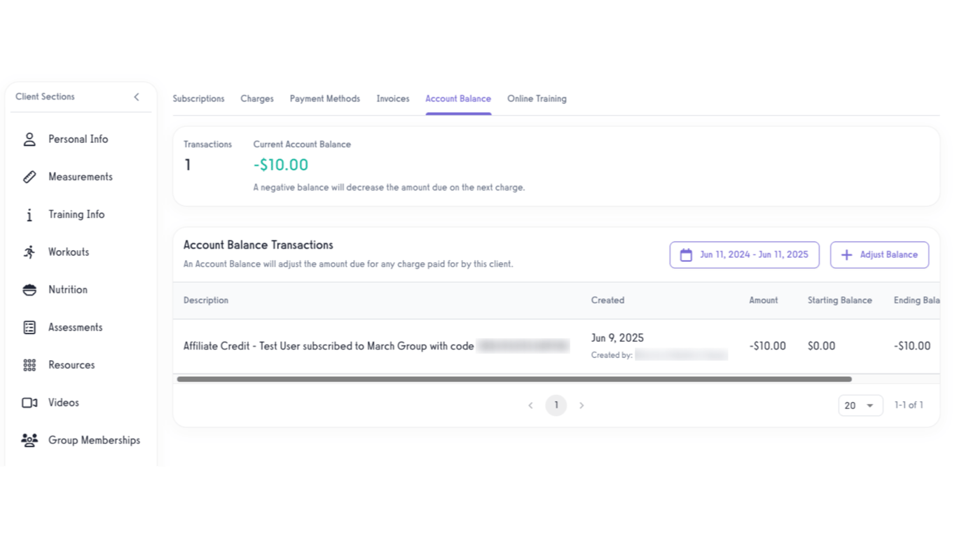 Automatic credit posts.