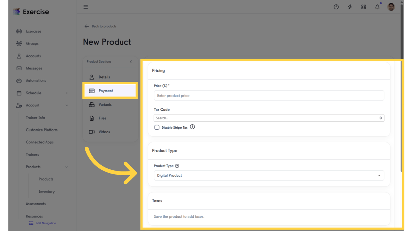 Product Settings