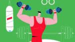 Bodybuilder Man in Gym